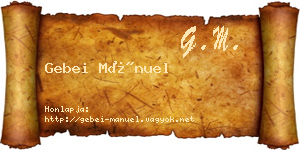 Gebei Mánuel névjegykártya